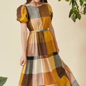 Rujuta Sheth Gemma Tiered Brown Black Check